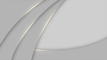 White color semi circles elegant design with glowing golden stripes abstract luxury loop able background video