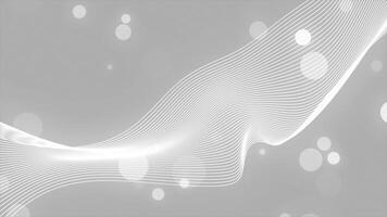 White color wave of particles futuristic glowing wave with bokeh particles futuristic background video