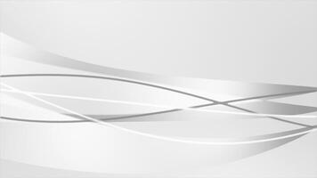 White color modern wavy pattern abstract design geometrical background video