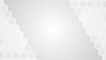 white color hexagonal shaped tiles futuristic geometrical pattern background video