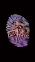 Minimalist fingerprint outline against a colorful, abstract geometric background. video