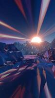 Captivating 3D wireframe landscape , merging 80s aesthetic with futuristic elements, showcasing digital nostalgia and innovation video