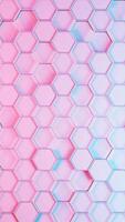 Stylized, geometric shapes forming a simplified blockchain. video