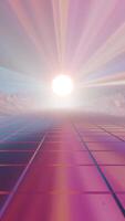 Captivating 3D wireframe landscape , merging 80s aesthetic with futuristic elements, showcasing digital nostalgia and innovation video