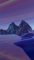 Captivating 3D wireframe landscape , merging 80s aesthetic with futuristic elements, showcasing digital nostalgia and innovation video