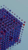 Simplified blockchain depicted through stylized geometric shapes, offering a modern and abstract representation of decentralized technology. video