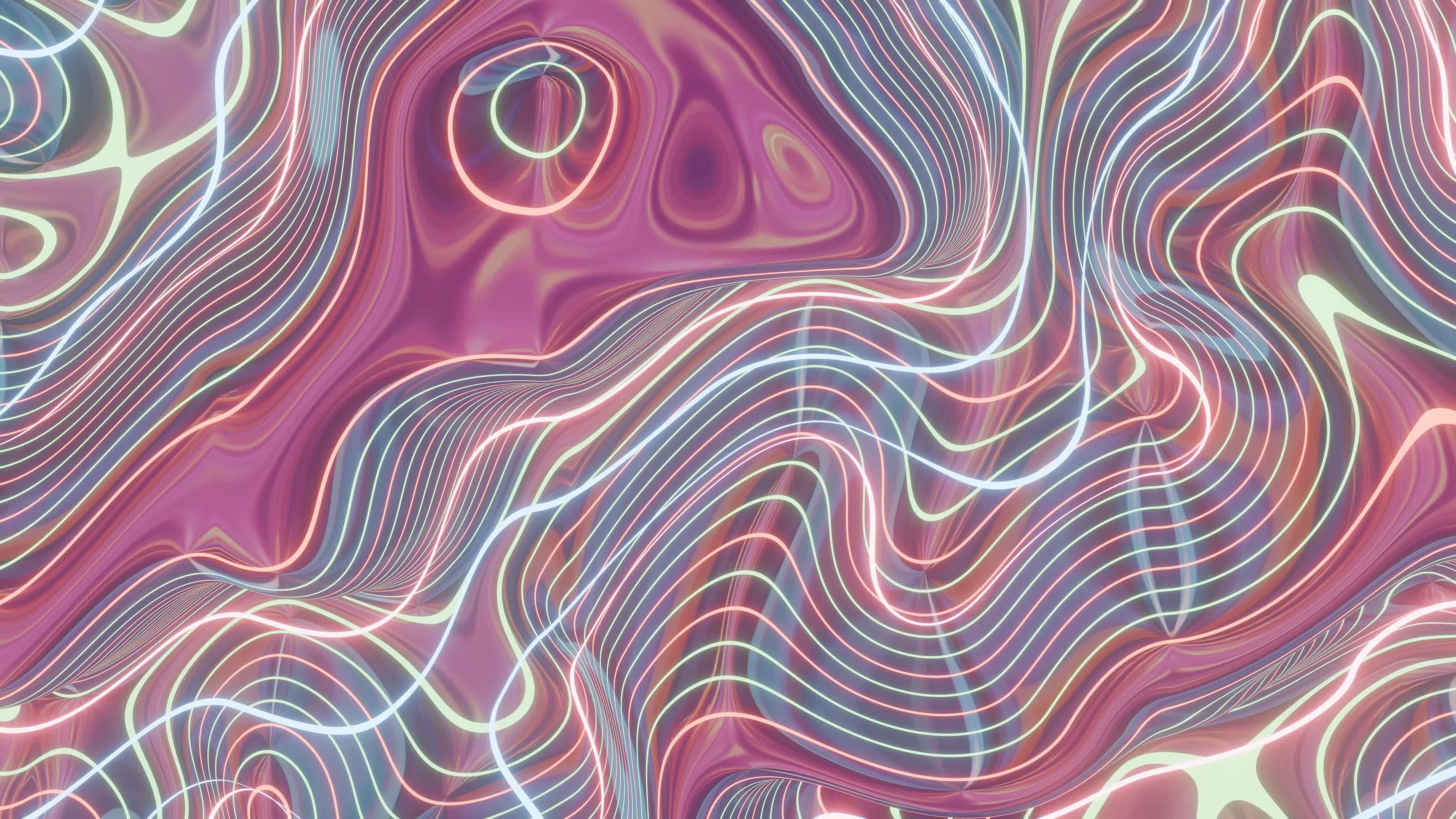 Neon Topography A Luminous Journey Through Abstrac 48019828 Stock Video 
