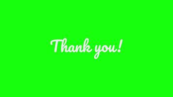 Thank you text calligraphy font, green screen background, transparent, alpha channel video