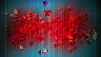 Abstract background in the form of red blobs on a blue background. video