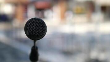 closeup of microphone with stanchion video