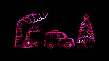 Glowing looping Earth Day Challenges in environmental conservation. neon frame effect, black background. video