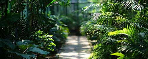 Abundance of Greenery Plants Background Conservatory photo
