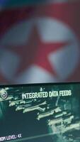 Vertical Military command post with high tech gear employed for North Korea secret service, inflicting fear and despair among the population. Army headquarters spreading communism ideas. Camera B. video