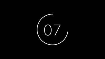 10 seconds countdown timer on black background with white circle countdown suitable for deadlines, countdown content, concepts of time video