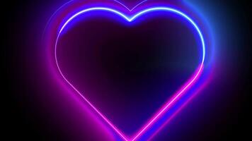 Neon Lights Love Heart Tunnel and Romantic Abstract Glow Particles - 4K Seamless Loop Motion Background Animation video