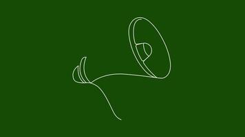 Public speaker one line drawing animation on green screen background video