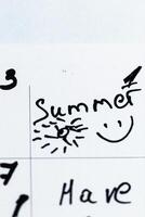 Summer Calendar Schedule with summer beach photo