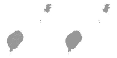 Sao Tome and Principe map with administrative divisions. illustration. vector