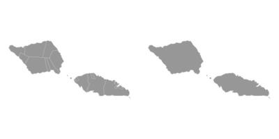 Samoa map with administrative divisions. illustration. vector