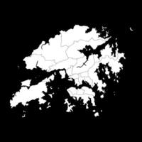 Hong Kong map with administrative divisions. illustration. vector