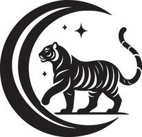 Powerful Tiger Silhouette Line Art Set for Wildlife Design Projects vector