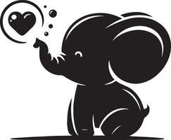 Cute baby elephant set featuring playful and adorable designs with hearts and balloons. Perfect for creative and child-friendly design projects vector