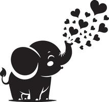 Cute baby elephant set featuring playful and adorable designs with hearts and balloons. Perfect for creative and child-friendly design projects vector