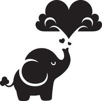 Cute baby elephant set featuring playful and adorable designs with hearts and balloons. Perfect for creative and child-friendly design projects vector
