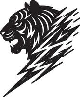 Powerful Tiger Silhouette Line Art Set for Wildlife Design Projects vector