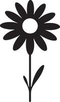 Floral daisy silhouette line art set capturing the playful and creative spirit of floral designs. Perfect for adding a touch of nature to design projects vector