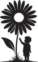 Floral daisy silhouette line art set capturing the playful and creative spirit of floral designs. Perfect for adding a touch of nature to design projects vector