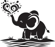 Cute baby elephant set featuring playful and adorable designs with hearts and balloons. Perfect for creative and child-friendly design projects vector