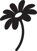 Floral daisy silhouette line art set capturing the playful and creative spirit of floral designs. Perfect for adding a touch of nature to design projects vector