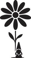 Floral daisy silhouette line art set capturing the playful and creative spirit of floral designs. Perfect for adding a touch of nature to design projects vector