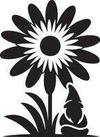 Floral daisy silhouette line art set capturing the playful and creative spirit of floral designs. Perfect for adding a touch of nature to design projects vector