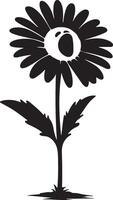 Floral daisy silhouette line art set capturing the playful and creative spirit of floral designs. Perfect for adding a touch of nature to design projects vector