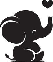 Cute baby elephant set featuring playful and adorable designs with hearts and balloons. Perfect for creative and child-friendly design projects vector