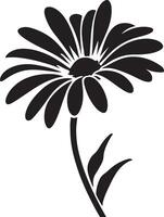 Floral daisy silhouette line art set capturing the playful and creative spirit of floral designs. Perfect for adding a touch of nature to design projects vector