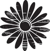 Floral daisy silhouette line art set capturing the playful and creative spirit of floral designs. Perfect for adding a touch of nature to design projects vector