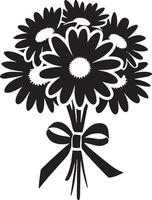 Floral daisy silhouette line art set capturing the playful and creative spirit of floral designs. Perfect for adding a touch of nature to design projects vector