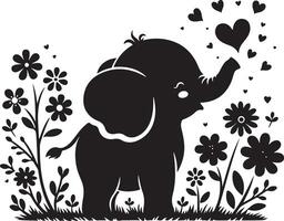Cute baby elephant set featuring playful and adorable designs with hearts and balloons. Perfect for creative and child-friendly design projects vector