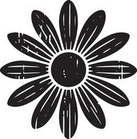 Floral daisy silhouette line art set capturing the playful and creative spirit of floral designs. Perfect for adding a touch of nature to design projects vector