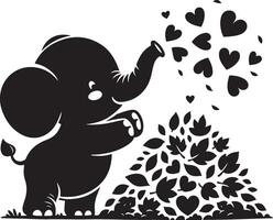Cute baby elephant set featuring playful and adorable designs with hearts and balloons. Perfect for creative and child-friendly design projects vector