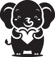 Cute baby elephant set featuring playful and adorable designs with hearts and balloons. Perfect for creative and child-friendly design projects vector
