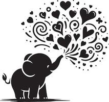 Cute baby elephant set featuring playful and adorable designs with hearts and balloons. Perfect for creative and child-friendly design projects vector
