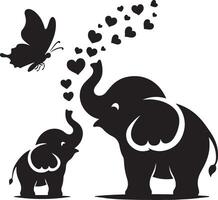 Cute baby elephant set featuring playful and adorable designs with hearts and balloons. Perfect for creative and child-friendly design projects vector