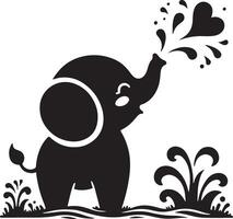 Cute baby elephant set featuring playful and adorable designs with hearts and balloons. Perfect for creative and child-friendly design projects vector