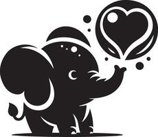 Cute baby elephant set featuring playful and adorable designs with hearts and balloons. Perfect for creative and child-friendly design projects vector