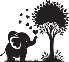 Cute baby elephant set featuring playful and adorable designs with hearts and balloons. Perfect for creative and child-friendly design projects vector