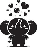 Cute baby elephant set featuring playful and adorable designs with hearts and balloons. Perfect for creative and child-friendly design projects vector